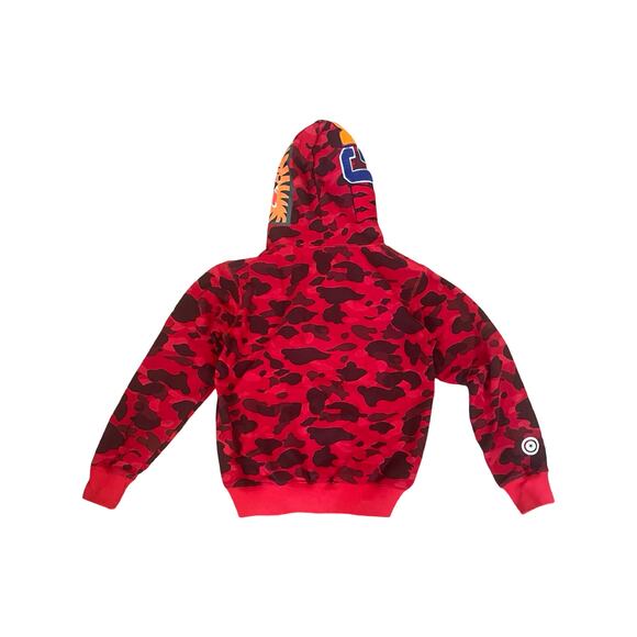 Youth Full-Zip Red Camo Shark Hoodie – Size Small - Picture 2 of 3